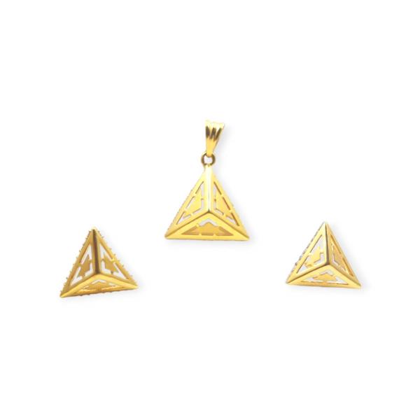 Beautiful Triangle shape Pendant Set with Zerkons and Amazing Design